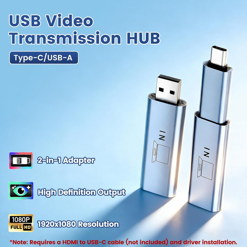 KEFEYA 14.2' Portable Triple Monitor & H6 USB Video Transmission Hub, Data to Video Signal Conversion Hub Laptop Screen Extender, Compatible with M1/M2/M3 MacBook