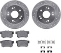 R1 Concepts Rear Brake Kit Fits 2006-2011 Acura CSX; 2013-2015 Acura ILX; 1997-2001 Honda Prelude; 2006-2015 Honda Civic| Performance Sport Pads, Drilled Slotted Rotors| Hardware| 10.2' Rear