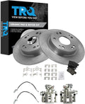 TRQ Rear Brake Pad and Rotor Set Ceramic Calipers Compatible with 2006-2011 Honda Civic
