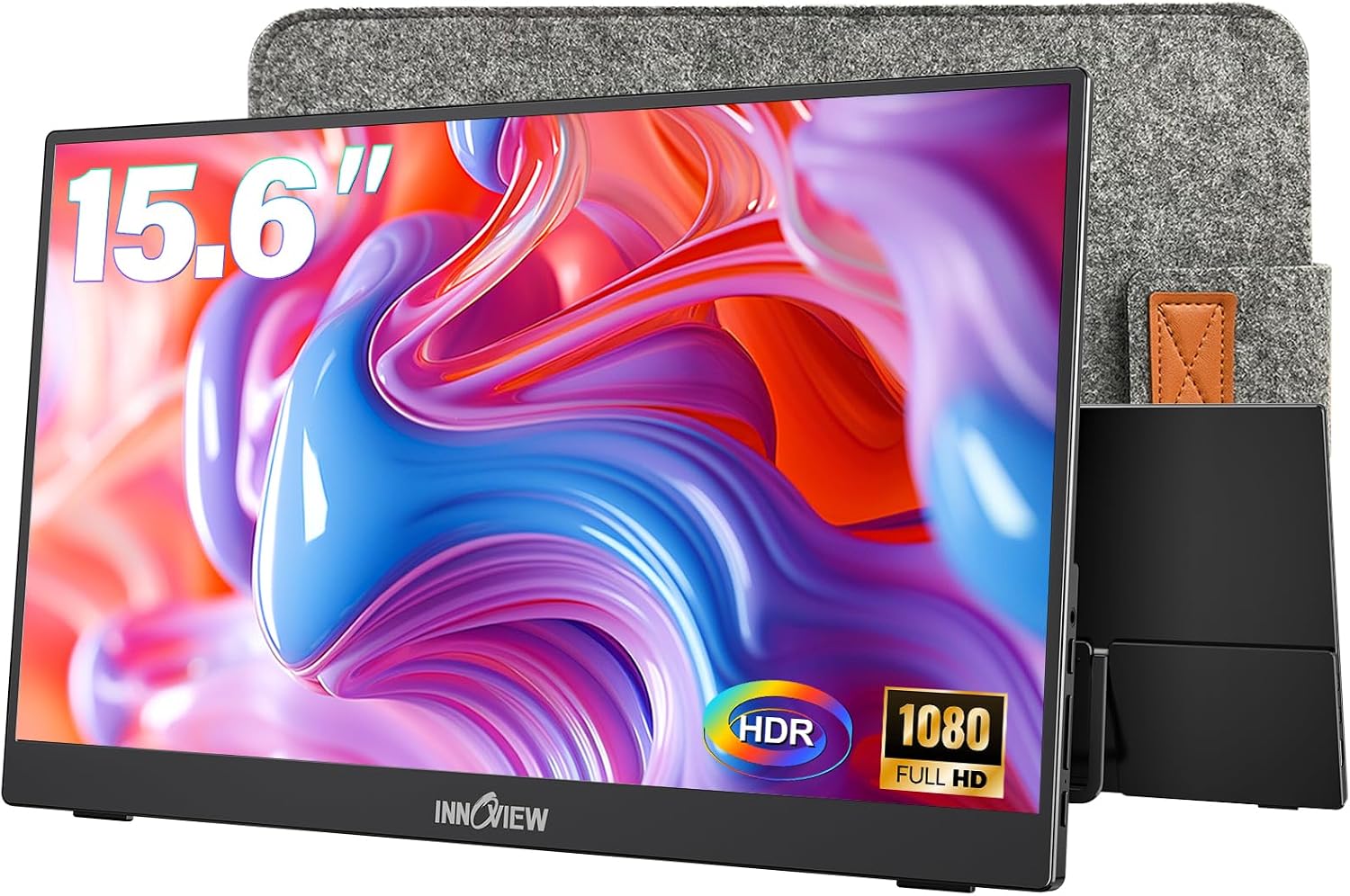 InnoView 16' 2K 120Hz Portable Monitor+15.6' 1080P Portable Monitors for Laptop with Protective Sleeve Built-in 90° Adjustable Stand
