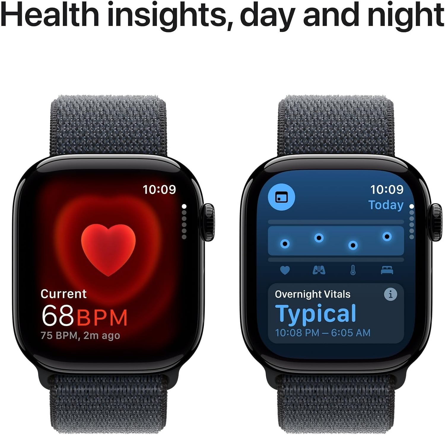 Apple Watch Series 10 [GPS + Cellular 42mm case] Smartwatch with Jet Black Aluminium Case with Ink Sport Loop. Fitness Tracker, ECG App, Always-On Retina Display, Carbon Neutral (Renewed)