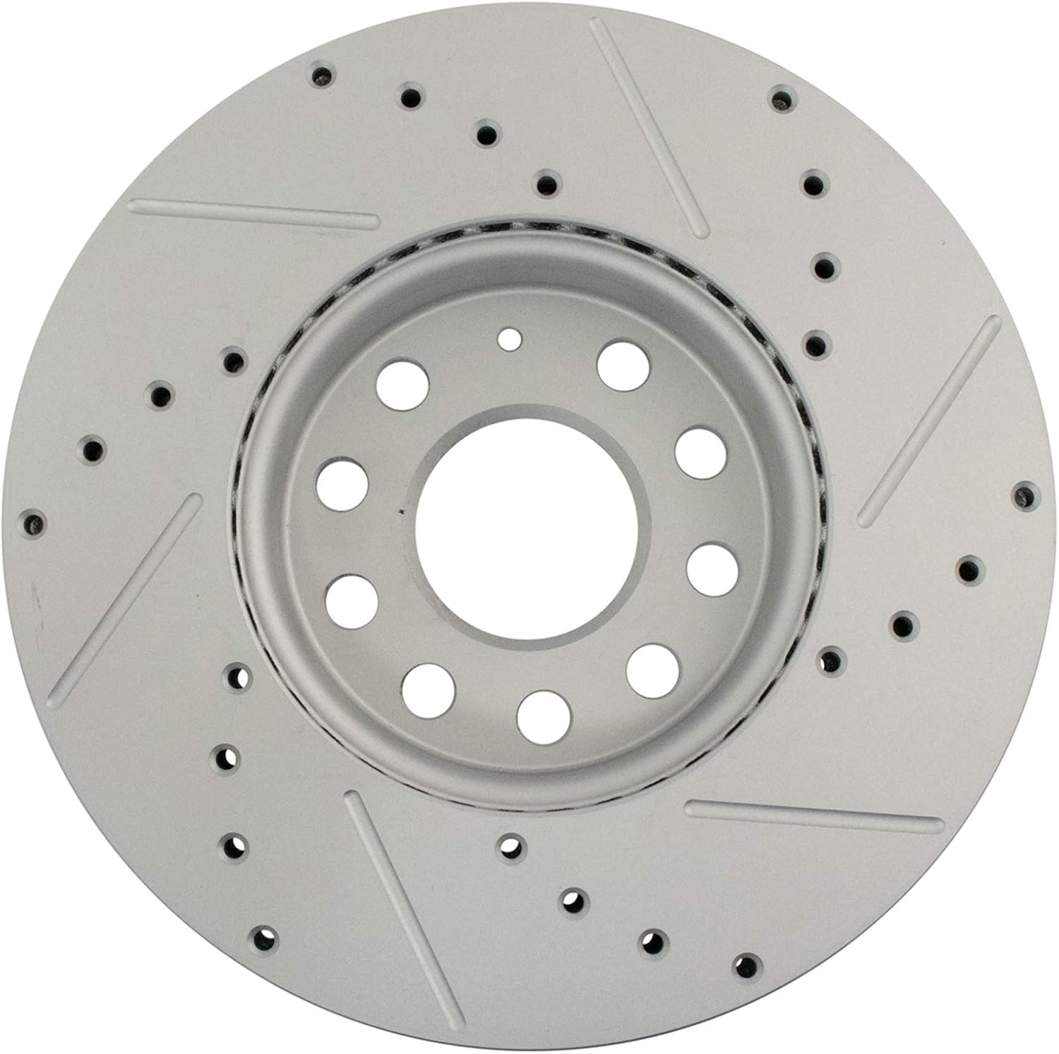 TRQ Performance Drilled Brake Rotor Set Compatible with Audi A3 Beetle e-Golf Golf Jetta Rabbit