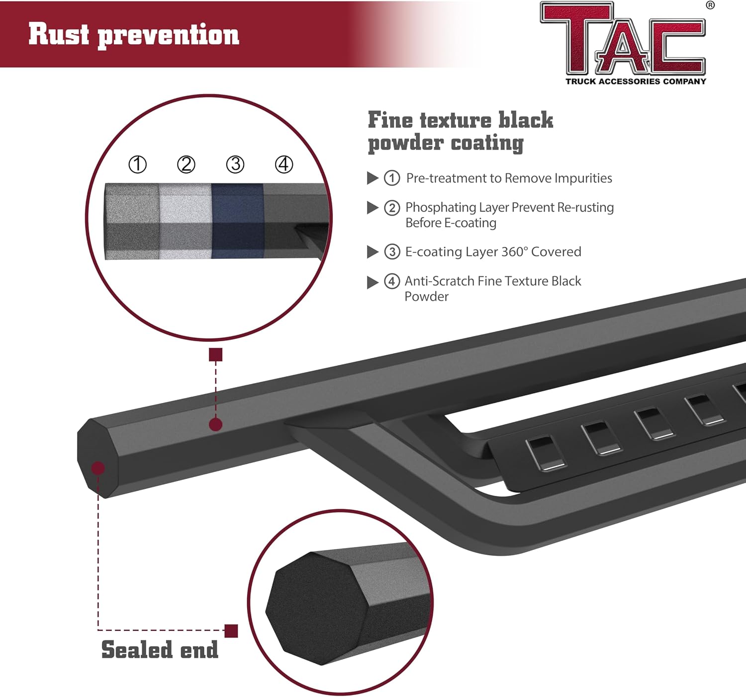 TAC Gen5HD Running Boards W/T 4'-Drop Compatible with 2005-2026 Nissan Frontier Crew Cab Truck| Side Steps| Nerf Bar| Two-Stair| 2 pcs