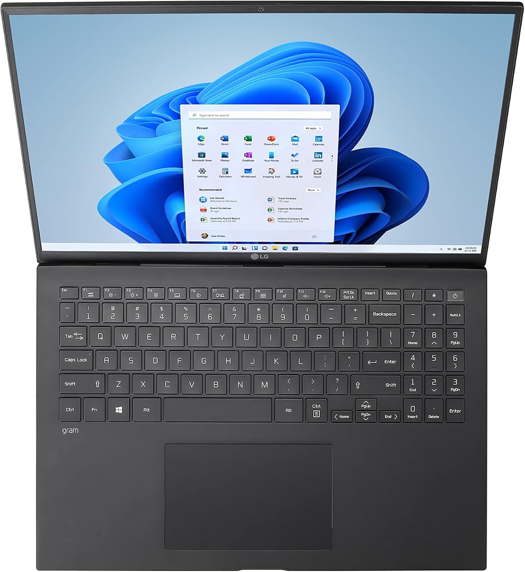 LG gram 16Z90P Laptop 16' Ultra-Lightweight, (2560 x 1600), Intel Evo 11th gen CORE i7, 16GB RAM, 1TB SSD, Windows 11 Home, 22 Hour Battery, Alexa Built-in, 2X USB-C, HDMI, USB-A - Black