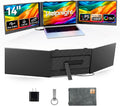14' Laptop Triple Screen Extender Portable, One Cable Connection Laptop Monitor FHD 1080P IPS, Ultra Thin Dual Monitor for 13-17' Laptops, Plug & Play Compatiable with Win/Mac/Chrome/Android/Switch