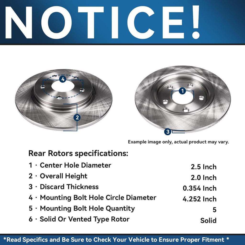 Detroit Axle - Brake Kit for 2013-2016 Ford Escape Disc Brake Rotors Ceramic Brake Pads 2014 2015 Replacement: 11.81' inch Front and 11.02' inch Rear Rotor