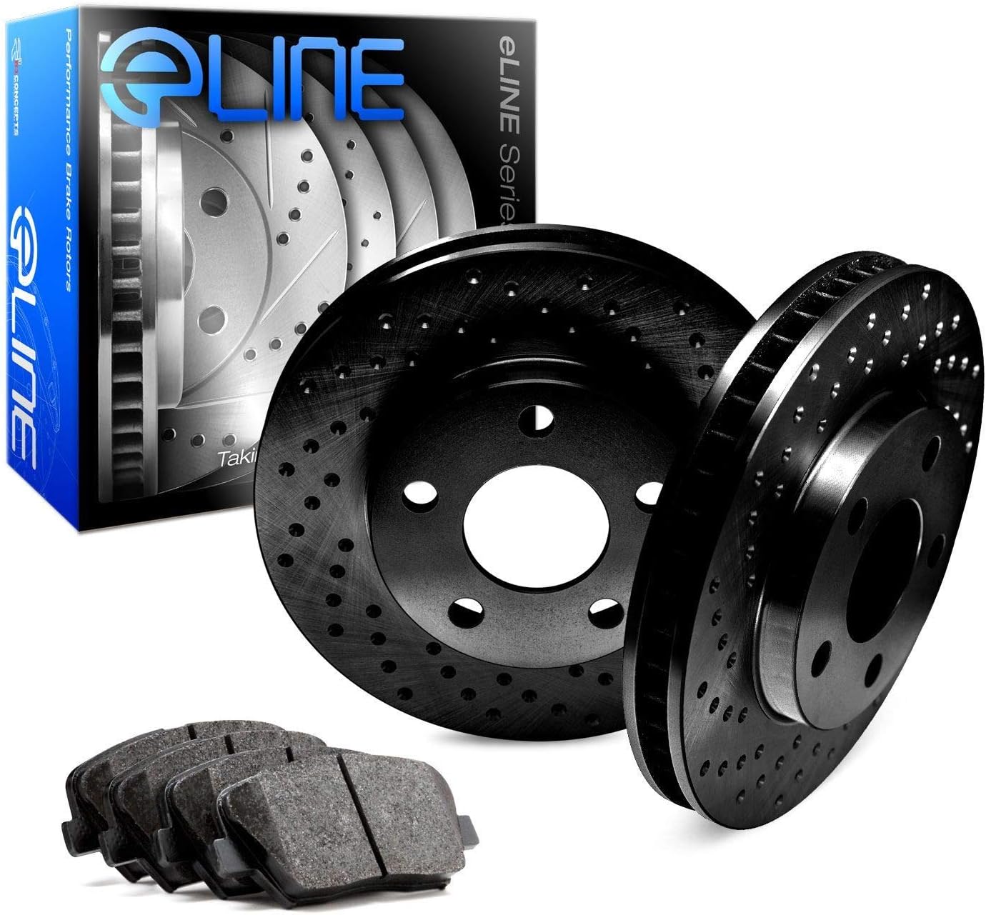 R1 Concepts Front Brakes and Rotors| Automotive Replacement Brake Kits| Front Semi-Metallic Brake Pads and Rotors Kit| Fits 2007 Acura CSX, 2002-2006 Acura RSX, 2006-2011 Honda Civic