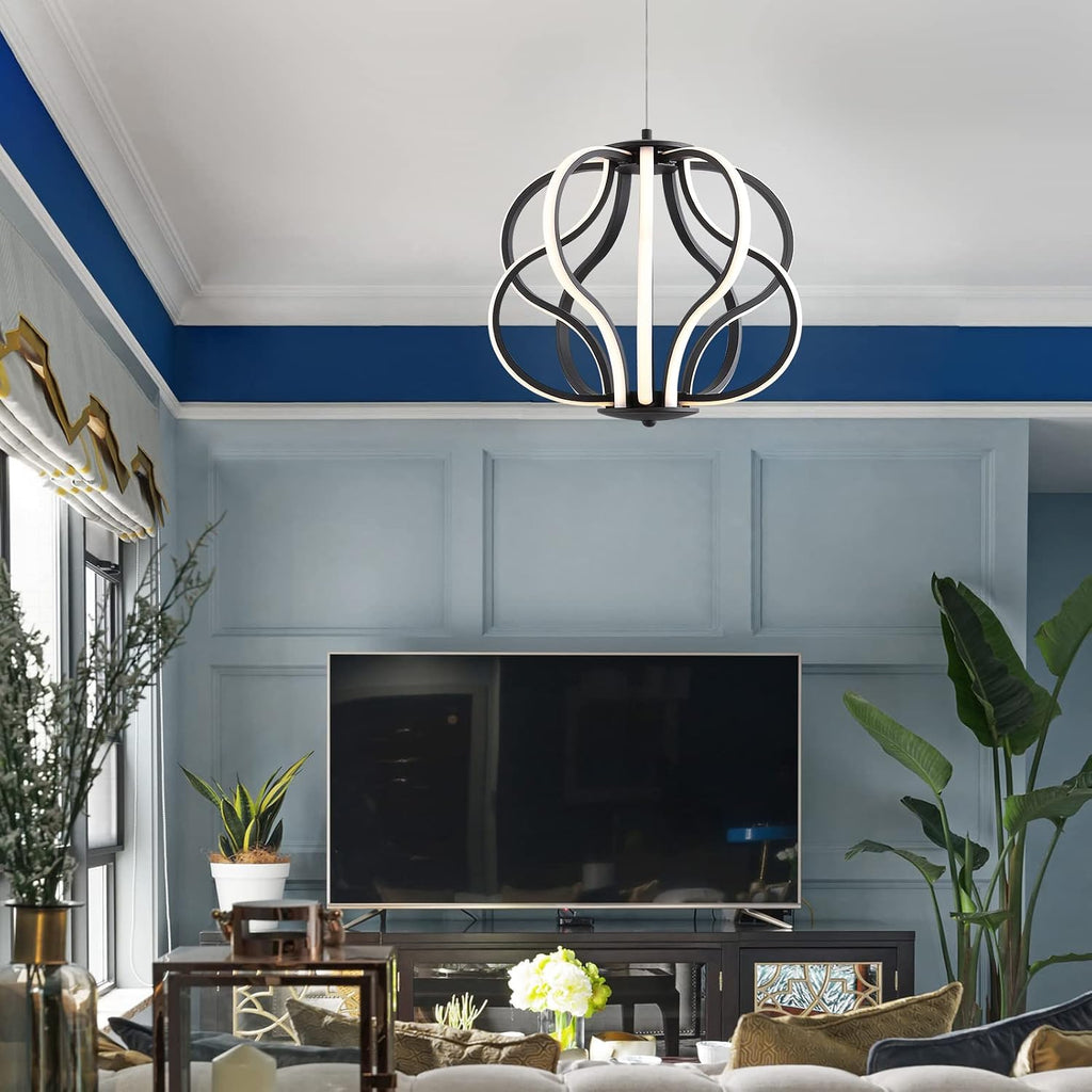 Modern LED Chandelier Acrylic Design Adjustable Hanging Chandelier Easy Install Suitable for Dining Room Living Room Bedroom Kitchen and Corridor