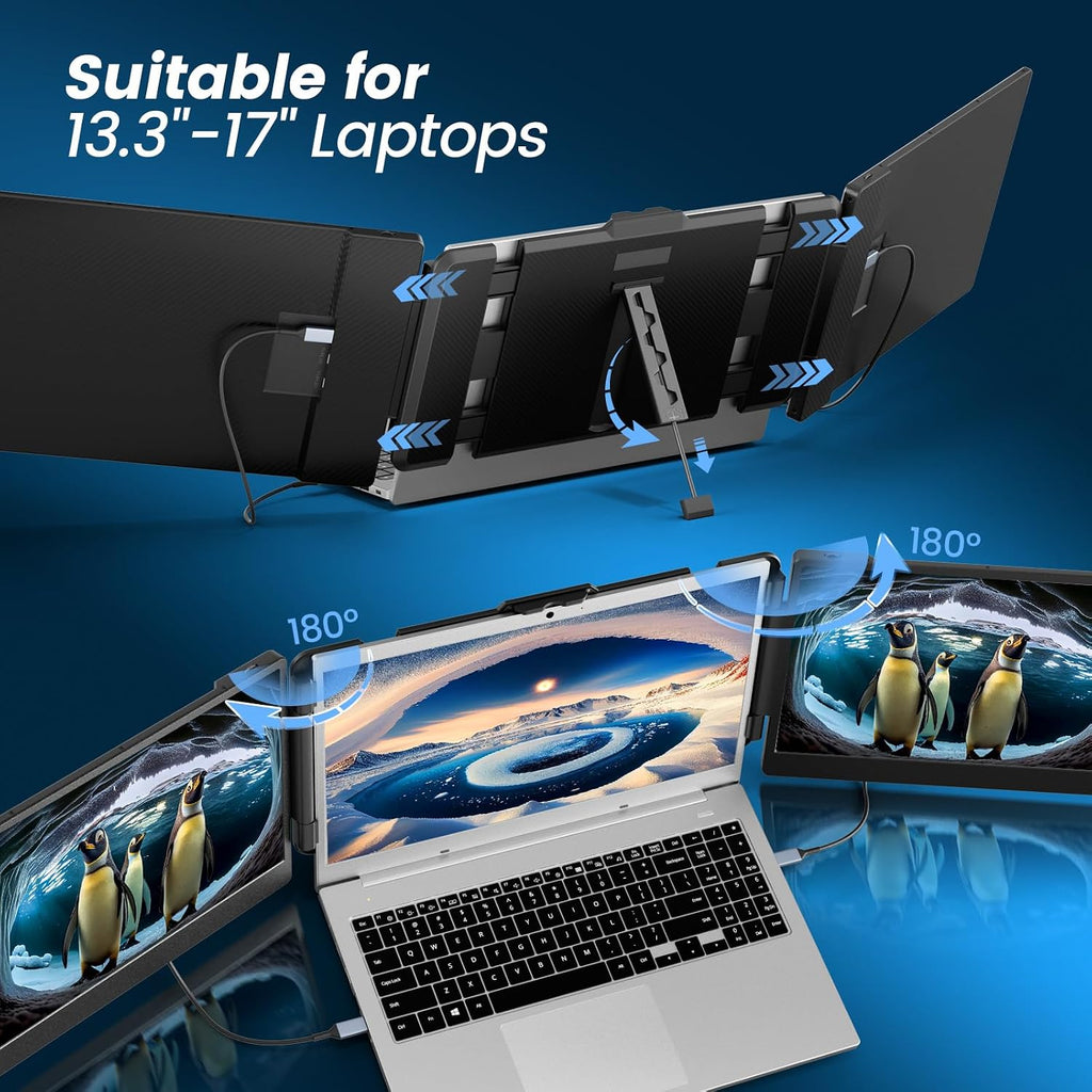 domyfan 14' Laptop Screen Extender with HUB/USB/HDMI Plug and Play for Windows, MacOS M1 M2 M3