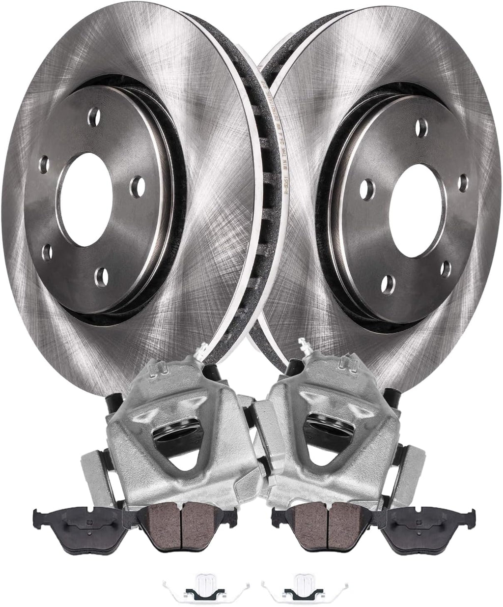 Detroit Axle - Front Disc Brake Rotors Ceramic Pads Calipers w/Bracket Replacement for BMW 323i 328i xDrive X1 328xi - 6pc Set