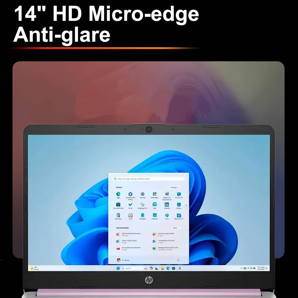 HP 14 Lightweight Business & Student Portable Laptop 14' HD Anti-Glare Intel 4-core N150 8GB RAM 192GB Storage (128GB UFS + 64GB SD Card) Long-Lasting Battery Office365 (1-yr) Win11 ICP Accessory