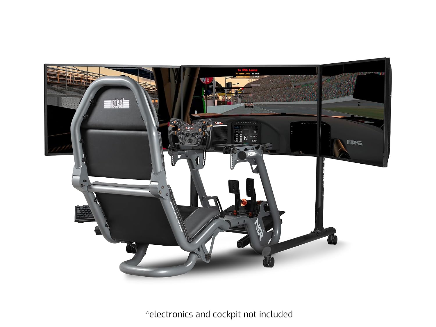 Next Level Racing Round Tube Freestanding Triple Monitor Stand (NLR-R011)