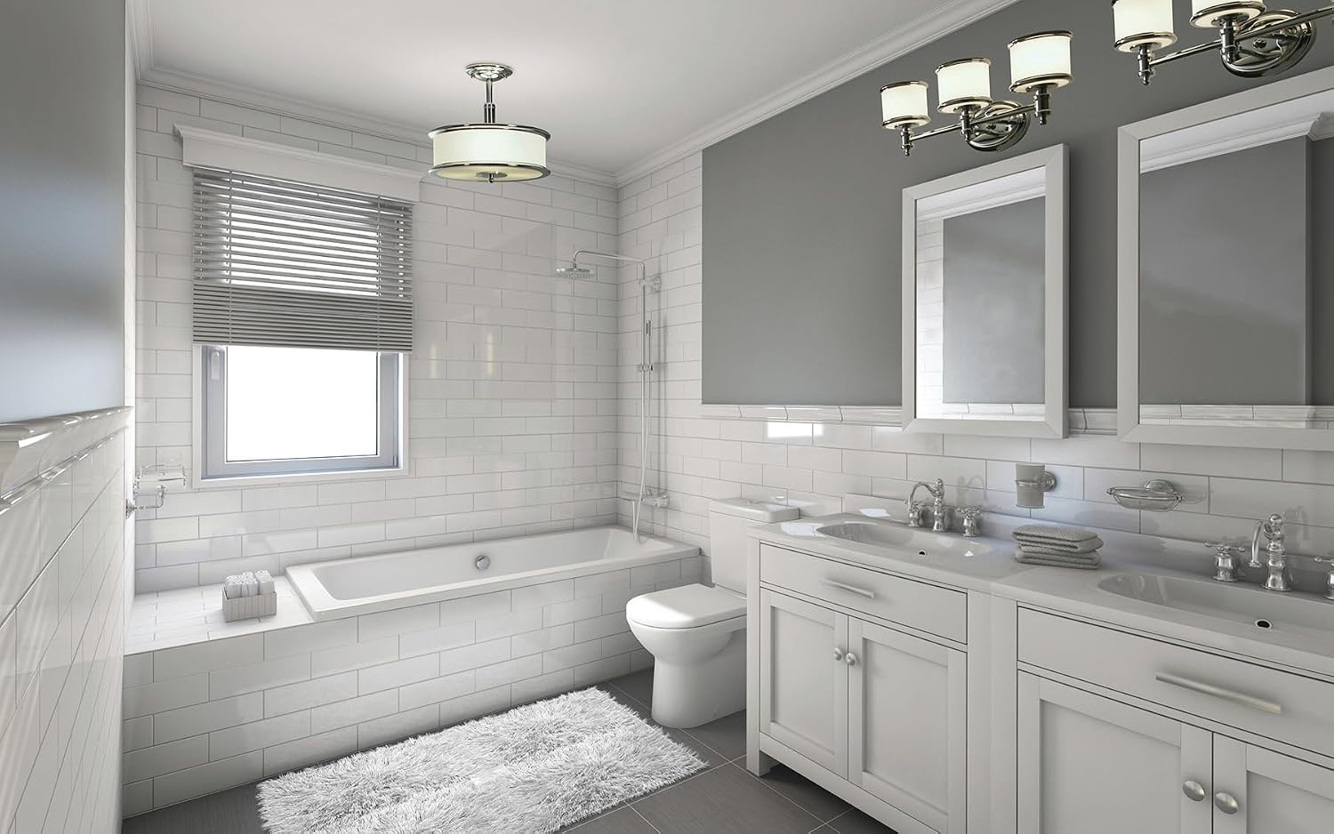 VAXCEL Carlisle 3-Light 22.25 inch Wide Chrome Transitional Bathroom Vanity Lighting Fixture, White Frosted Opal Glass Shade, Dimmable, LED Compatible, Reversible Over The Mirror Mounted Wall Sconce