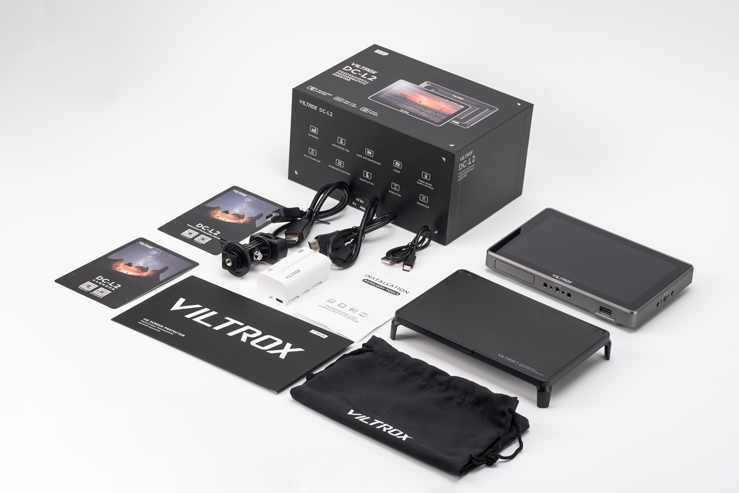 VILTROX DC-L2 7 Inch Camera Video Field Monitor,Full HD 1280x800 Touch Screen Director AC Monitor with 4K HDMI/3G-SDI Loop in & Out 3D Lut RGB Parade Focus Peaking Full Waveform