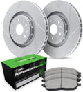 R1 Concepts Front Brake Kit Fits 2006-2011 Honda Civic| Performance Sport Brake Pads and Slotted Brake Rotors| 10.3' Front