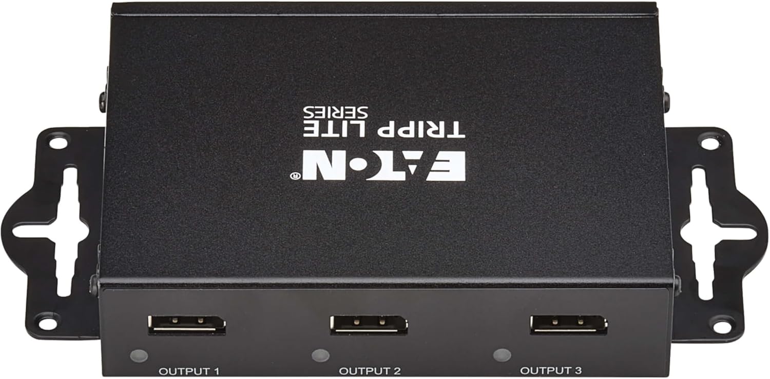Tripp Lite Series 3-Port DisplayPort Splitter for 3 Monitors, 4K@60Hz Video, 1 in 3 Out, DP 1.4, MST Hub, TAA Compliant, Plug-and-Play, 1-Year Warranty (B156-003-8K)