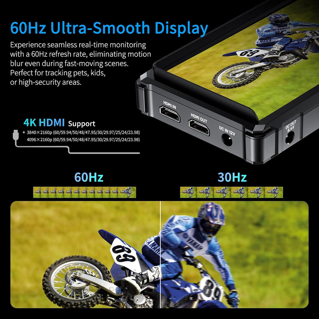 FEELWORLD FW568 PRO 6 Inch 1200nit High Bright Camera DSLR Field Monitor with F750 4400mAh Battery and Bag, Custom 3D LUT Camera Monitor 4K 60Hz HDMI in Out Waveform Monitoring Lightweight