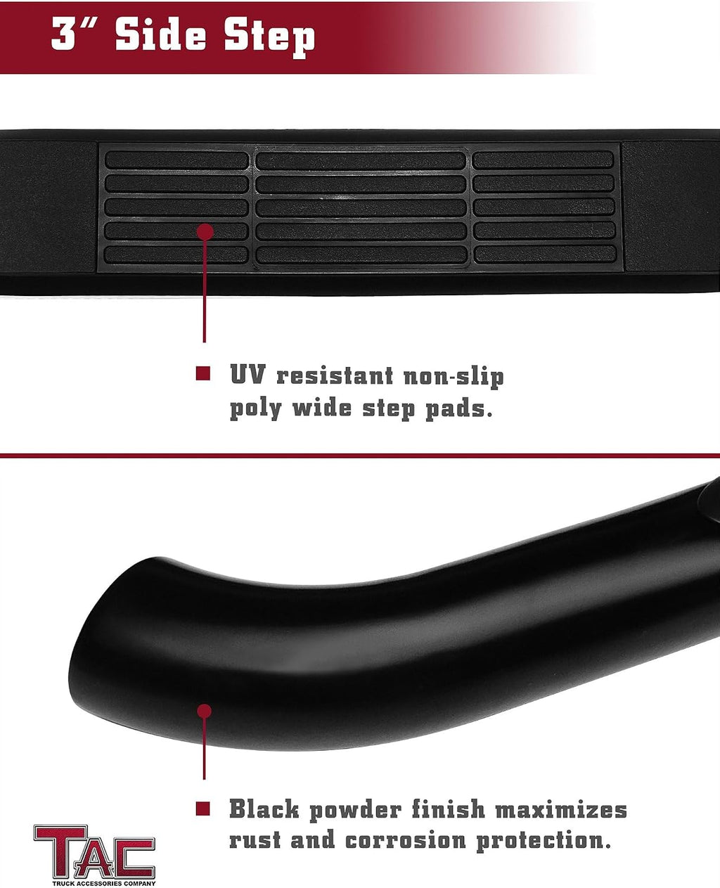 TAC Side Steps Fit 2009-2015 Honda Pilot 3 inches Black Side Bars Nerf Bars Step Rails Running Boards Off Road Automotive Exterior Accessories (2 Pieces Running Boards)