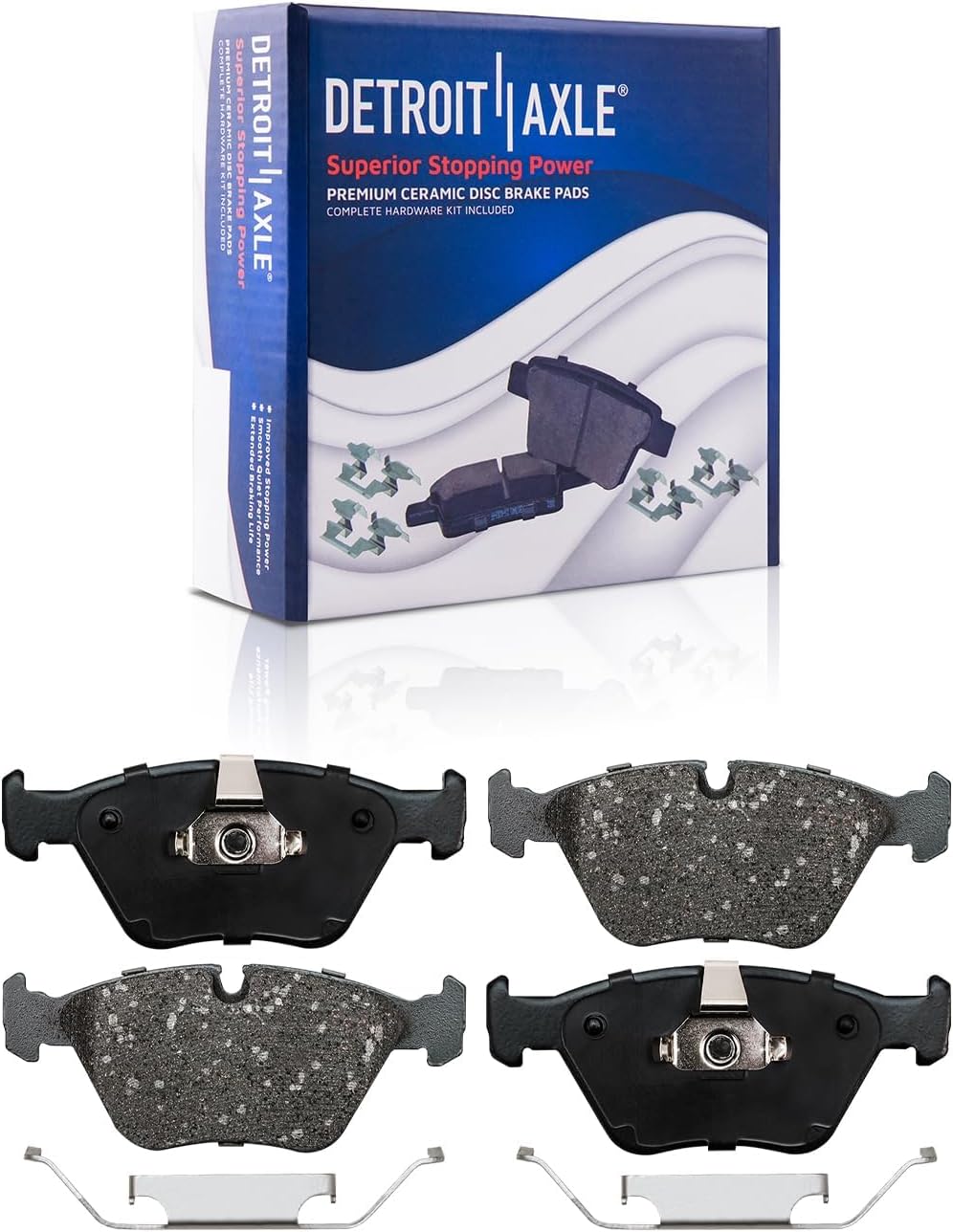 Detroit Axle - Front Brake Kit for 2001-2006 BMW 330Ci 2001-2005 330i 330xi 2006-2008 Z4 Brake Rotors and Ceramic Brakes Pads Replacement: 12.8' inch Rotors