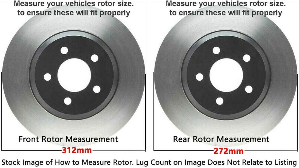 Detroit Axle - 312mm Front and 272mm Rear Disc Brake Rotors Ceramic Pads + Brake Cleaner Fluid Compatible for VW Volkswagen 2015-2018 GTI, 2021-2022 Passat, 2017-2019 Golf Alltrack