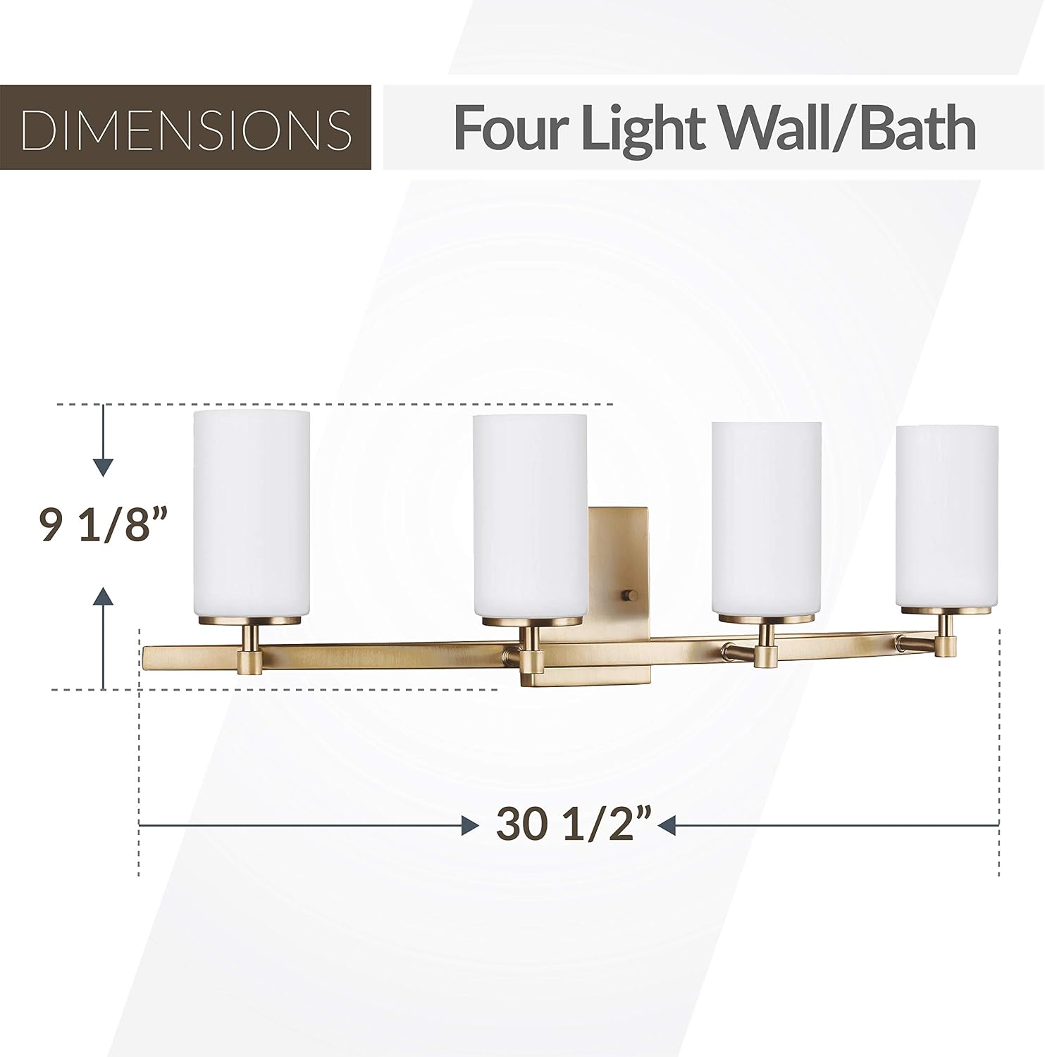 Generation Lighting 4424604EN3-848 Alturas Four - Light Wall/Bath Vanity Style Fixture, Satin Brass