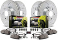 PowerStop Front and Rear Brake Kit for Honda Civic 2006-11 - Carbon-Fiber Ceramic Z26 Brake Pads + Drilled & Slotted Rotors Upgrade, K2385-26