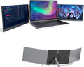 15.6' Triple Laptop Screen Extender - Ultra Thin & Lightweight Portable Monitor for Laptop, FHD 1080P Travel Display 13-17' Laptops, Play USB-C/HDMI, for Mac/Win，for Remote Work, Traders