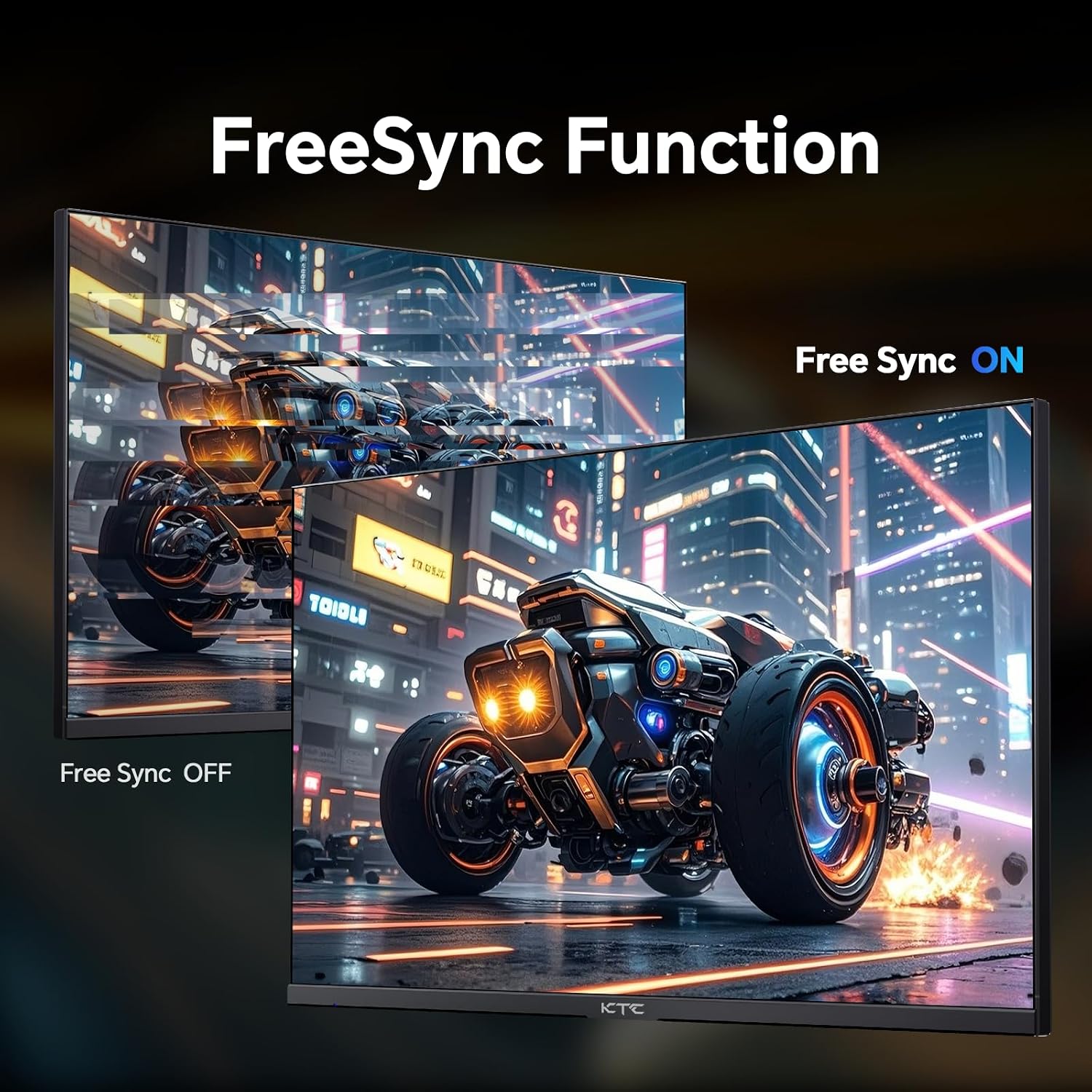 KTC 24 inch Gaming Monitor QHD 180Hz, Fast IPS 1440p Computer Monitor, Up to 185Hz, 1ms, G-Sync/FreeSync, HDR400, Height Adjustable, 2 x HDMI, 1 x DP H24T7