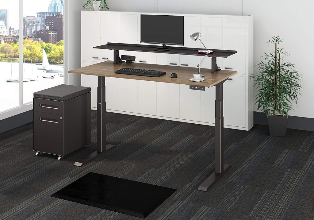 Stand Up Desk Store Clamp-On Adjustable Height Desk Shelf Monitor Stand (60' Wide)