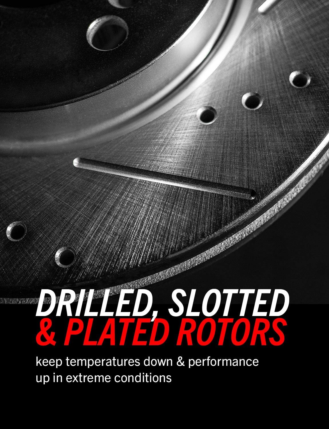 Power Stop K15241DK-26 Front and Rear Z26 Carbon Fiber Brake Pads with Drilled & Slotted Brake Drums Kit For Honda Civic 2006-2011 [Model Specific]