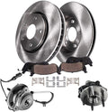 Detroit Axle - 4WD Front Brake Kit for Ford Explorer Ranger Mazda B3000 B4000 Mercury Mountaineer Disc Brake Rotors Ceramic Brakes Pads Wheel Bearing Hubs Assembly Replacement