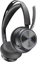 Poly - Voyager Focus 2 Office USB-A (Plantronics) - Bluetooth Stereo Headset with Boom Mic - USB-A PC/Mac/Desk Phone Compatible - Active Noise Canceling - Works with Teams (Certified), Zoom & More