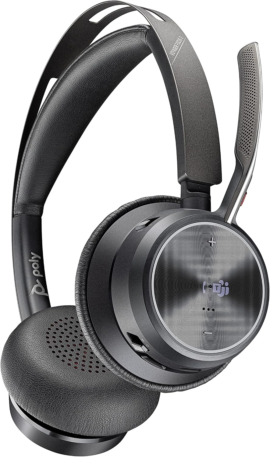 Poly - Voyager Focus 2 Office USB-A (Plantronics) - Bluetooth Stereo Headset with Boom Mic - USB-A PC/Mac/Desk Phone Compatible - Active Noise Canceling - Works with Teams (Certified), Zoom & More
