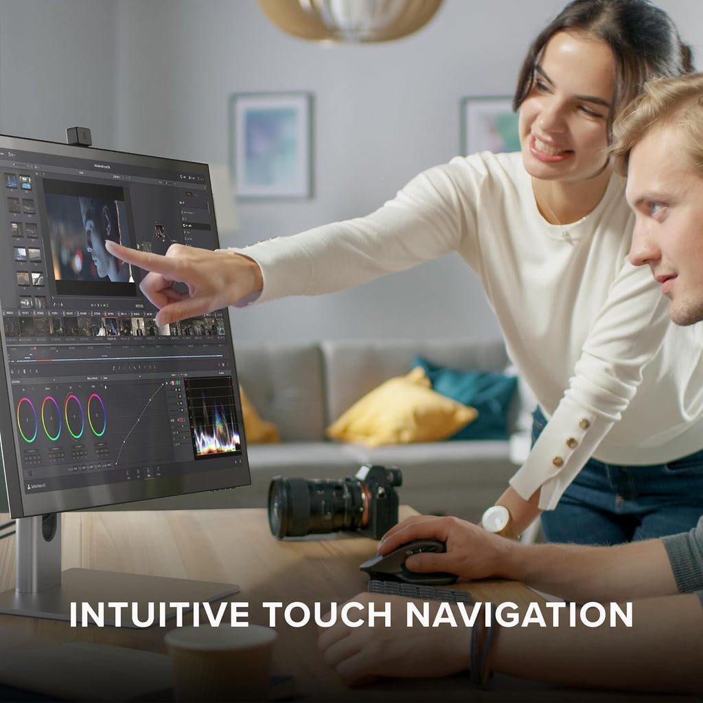 ALOGIC Clarity Pro Touch 27' 4K Touchscreen Monitor w/ 8MP Retractable 4K Webcam, 100% sRGB, 97% DCI-P3, 99% Adobe RGB, 65W PD,8-in-1 Hub, HDR 400, Adjustable Stand, IPS Panel, Thin Bezel