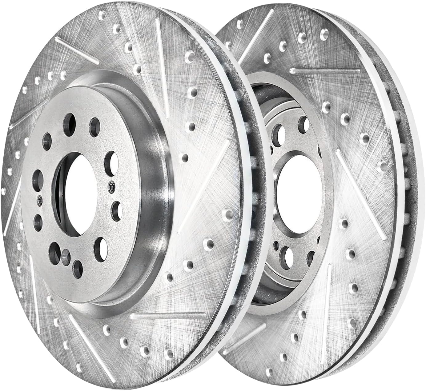 Detroit Axle - Front Brake Kit for 2017-2021 Honda Clarity 12.28' inch Drilled and Slotted Disc Brake Rotors Ceramic Brakes Pads with Hardware 2018 2019 2020 Replacement
