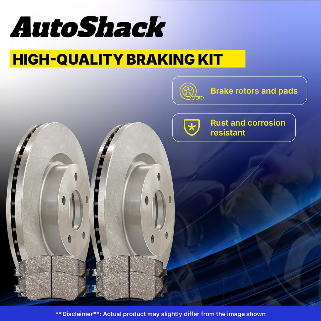 AutoShack Front & Rear Brake Rotors & Ceramic Pads for Honda & Acura, Civic 2006-2011 CSX 2007-2010, FWD L4 2.0L