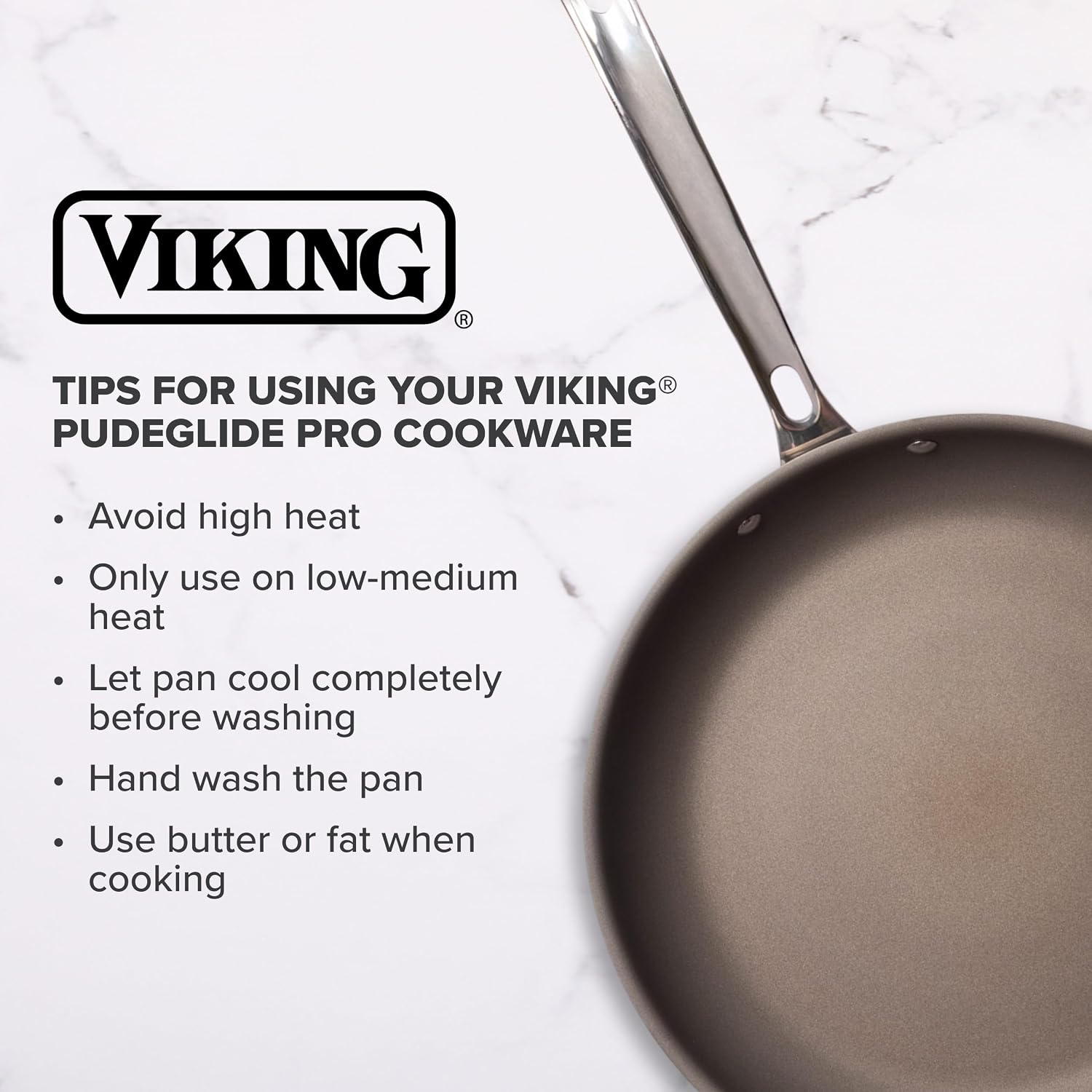 Viking PureGlide Pro 3-Ply Nonstick Cookware Set, Made without PFAS, 10-Piece Induction Pots and Pans Set, Metal Utensil Safe Titanium Nonstick Surface, Oven Safe to 600F