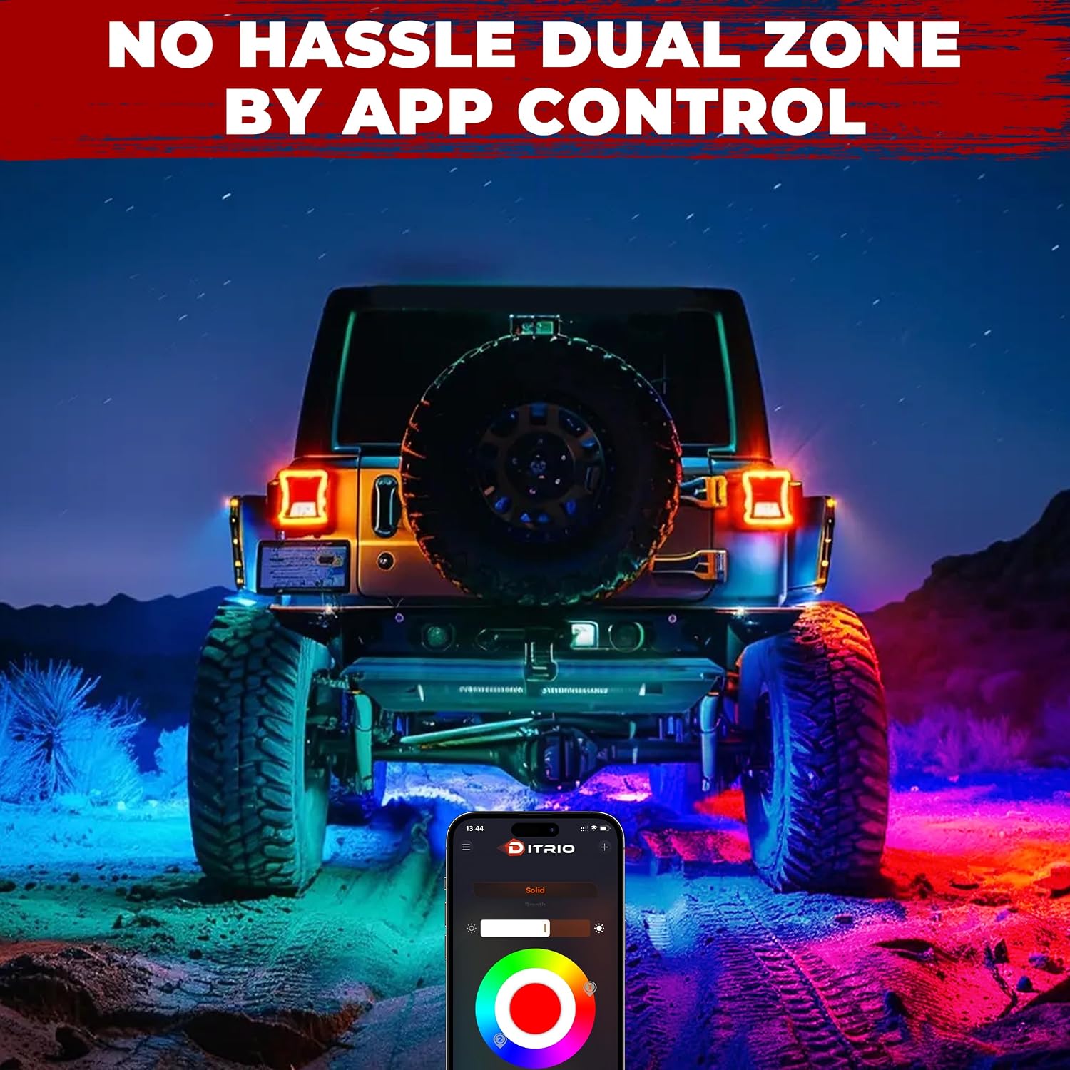 20 Pods Five Sided RGB Rock Lights for Trucks Jeep UTV SUV ATV Golf Cart, Multi Chasing Color App/Remote Control Led Rock Lights with Music Mode, Waterproof Exterior Underglow Kits for Cars(Patented)