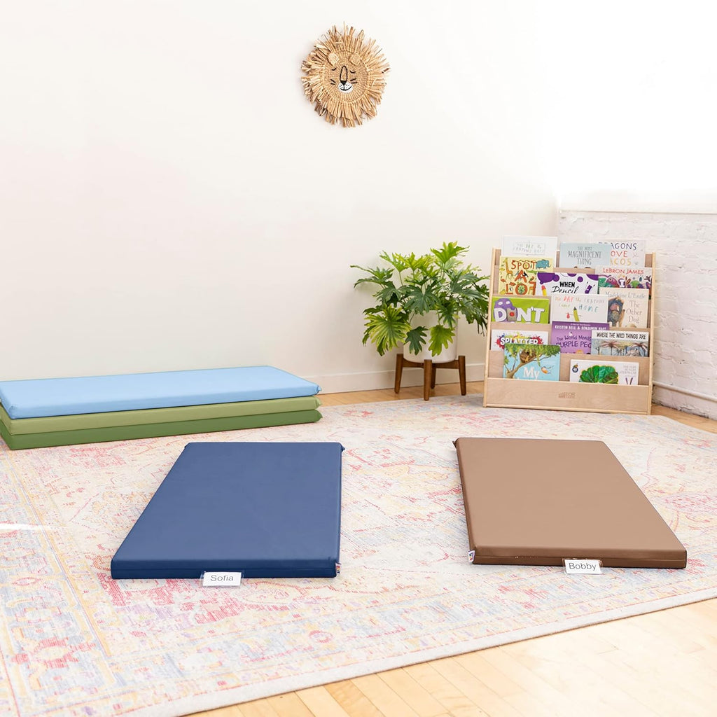 ECR4Kids SoftZone Rainbow Rest Mat, 2in, Sleeping Pad, Earthtone, 5-Piece