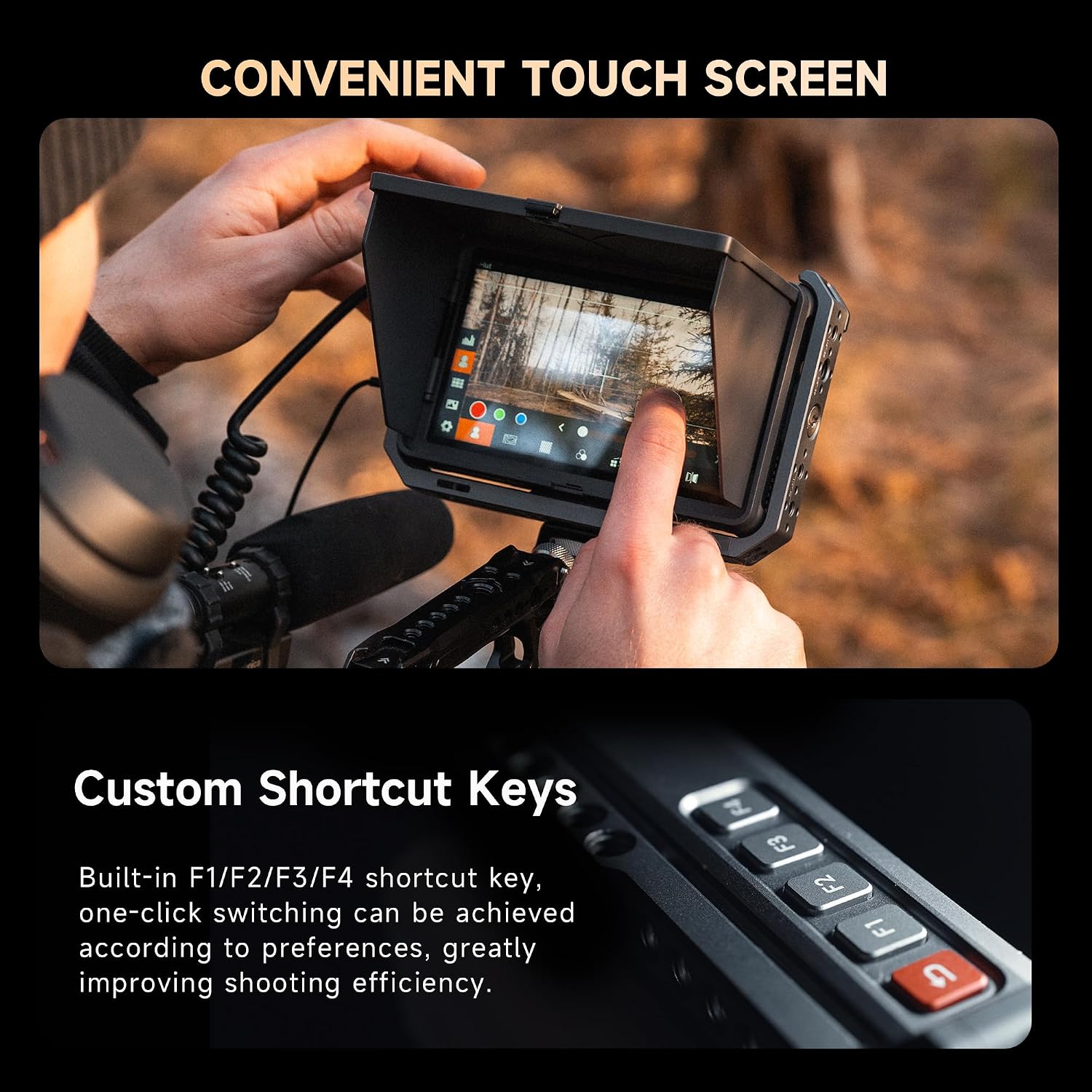 VILTROX DC-X3 2000 Nits SDI Camera Field Monitor, 4K HDMI 6 inch Touchscreen On Camera Monitor, 3D Lut 1920X1080 HD Focus Peaking Assist Full Waveform Video Field Monitor with Battery Sunshade Hood