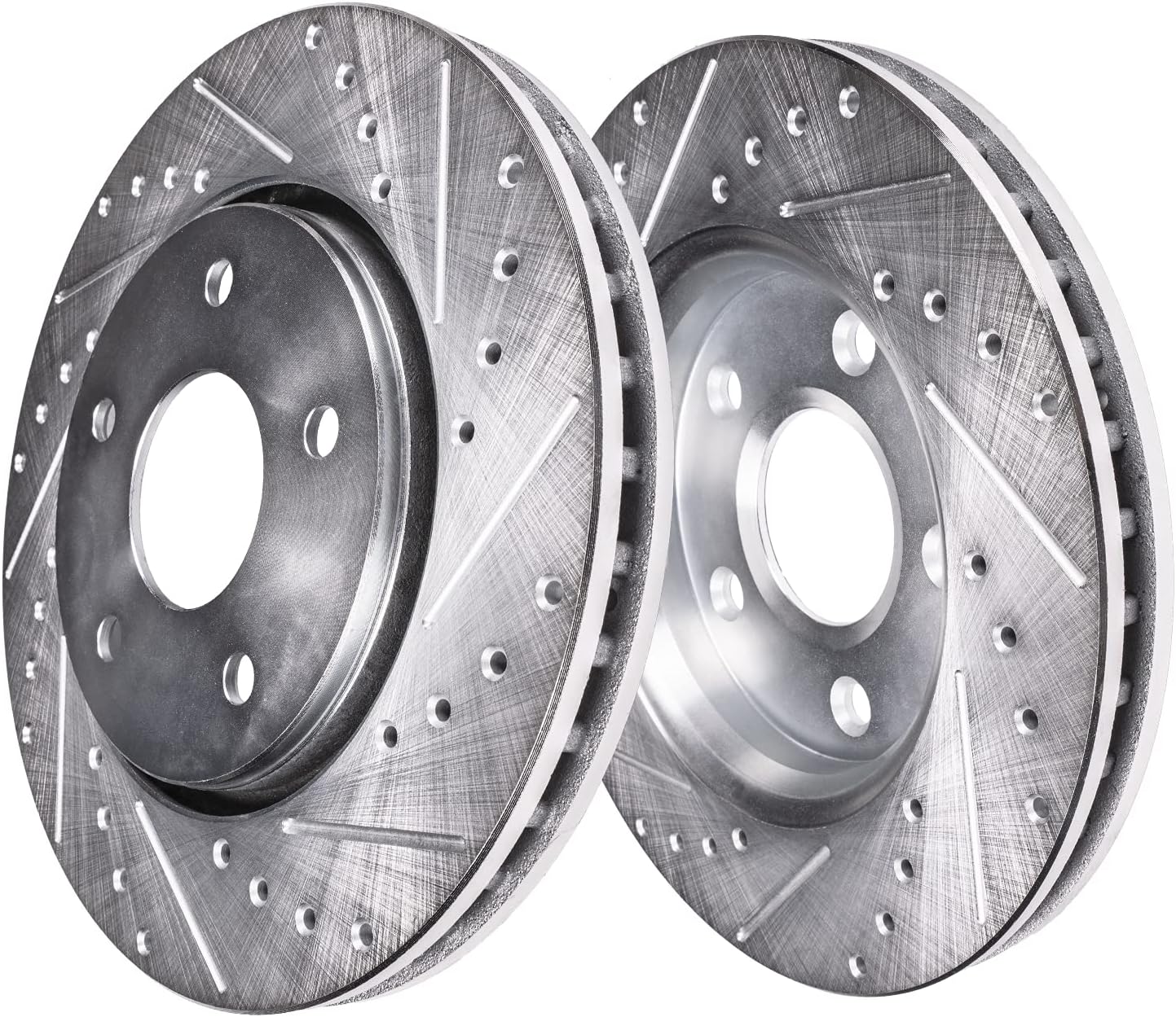 Detroit Axle - Brake Rotors for 2012 2013 Audi A5 Quattro A6, Drilled and Slotted Disc Brake Rotors Replacement : 12.60' inch Front and 12.99' inch Rear Rotors