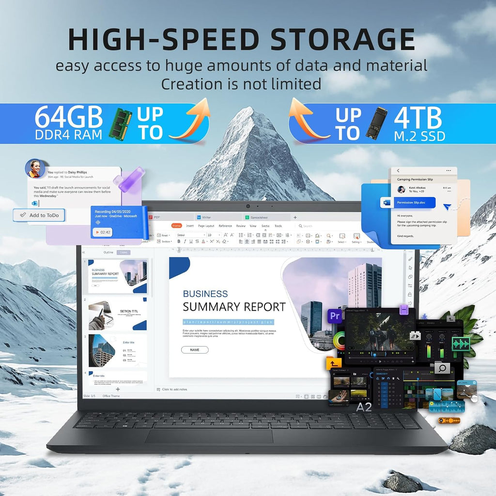 Dell Inspiron 15 3535 Touchscreen Laptop - w/Accessories, 15.6' FHD WVA Display, AMD Ryzen 7 7730U, AMD Radeon Graphics, HD Webcam, Win 11 Pro, 16 GB RAM, 512GB SSD