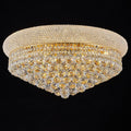 12 - Light Flush Mount Crystal Chandelier for Living Room Dining Room Entryway Hallway Bedroom Foyer Gold Finish