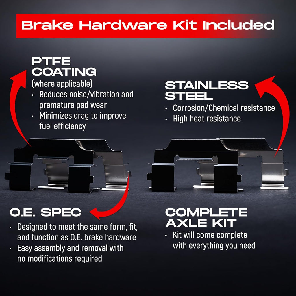 R1 Concepts Front and Rear Brake Kit Fits 2007-2010 Acura CSX Type-S; 2006-2011 Honda Civic Coupe Si; 2007-2011 Honda Civic Sedan Si| Ceramic Pads, Blank Rotors| Hardware| 11.8' Front & 10.2' Rear
