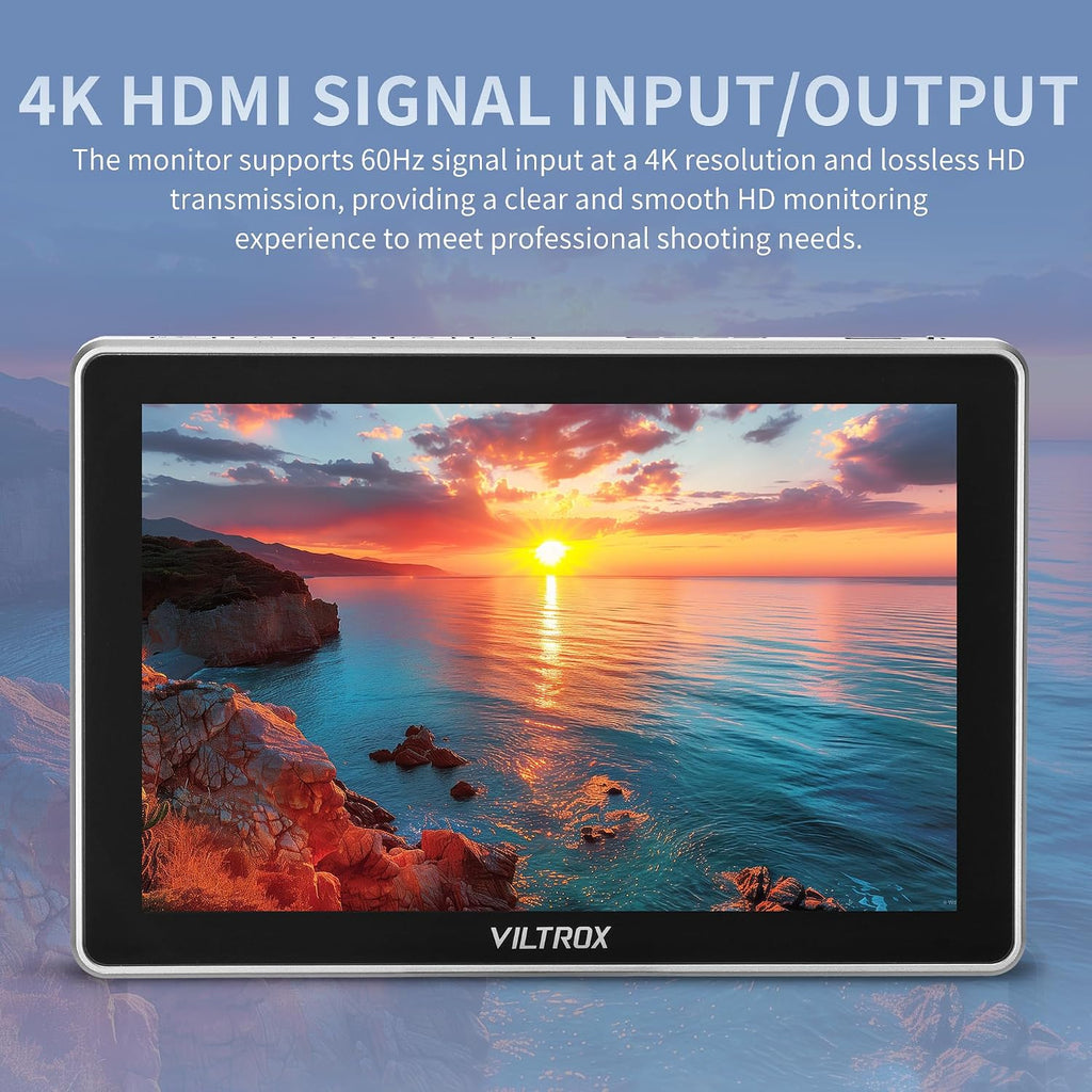 VILTROX 7'' Camera Field Monitor 7 inch Touchscreen Camera Monitor, Full HD 1920x1080 Video Monitoring, 3D Lut, RGB Parade with Sunshade Hood and Battery for Sony Canon Nikon (DC-L1)