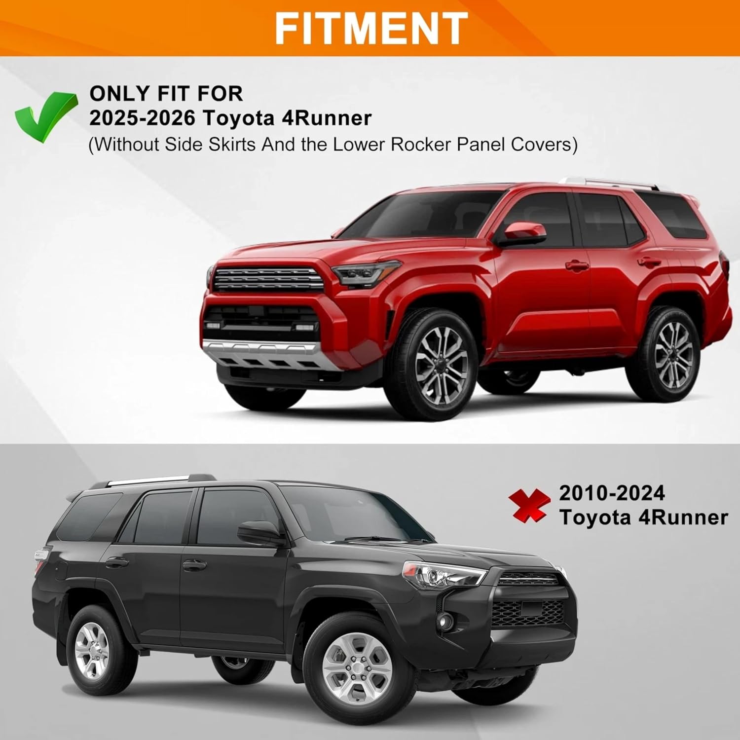 CHIESMA 4Runner Side Steps Running Boards Fit for Toyota 4Runner N500 Limited/Platinum/SR5/TRD/Trailhunter 2025 2026, Black Nerf Bars 2PC Body Kit Automotive Exterior Accessories