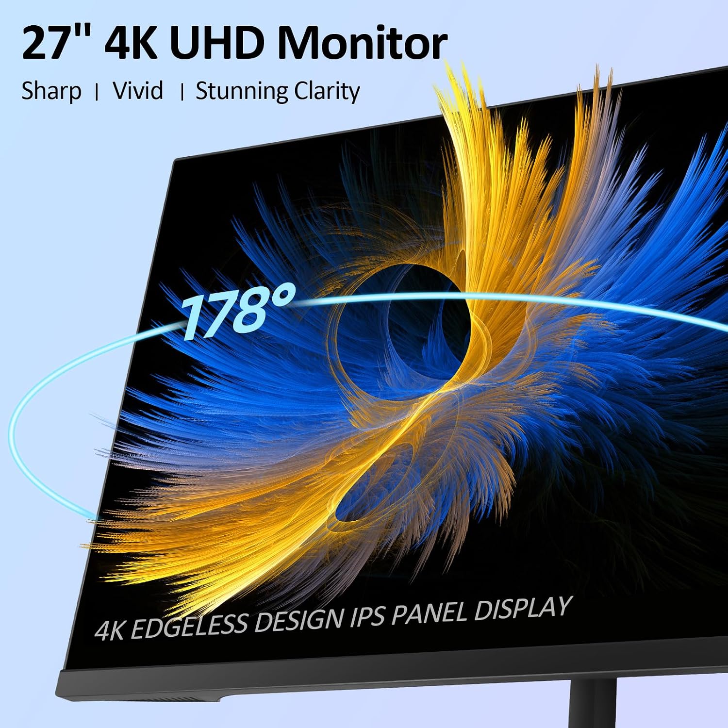 SVD 27' 4K UHD Security Monitor IPS HDR, HDMI 2.1+DP 1.4+Type-C 65W, Adaptive Sync, 3D Comb Filter, 60Hz 5ms 178°, Built-in Speakers, for CCTV DVR NVR