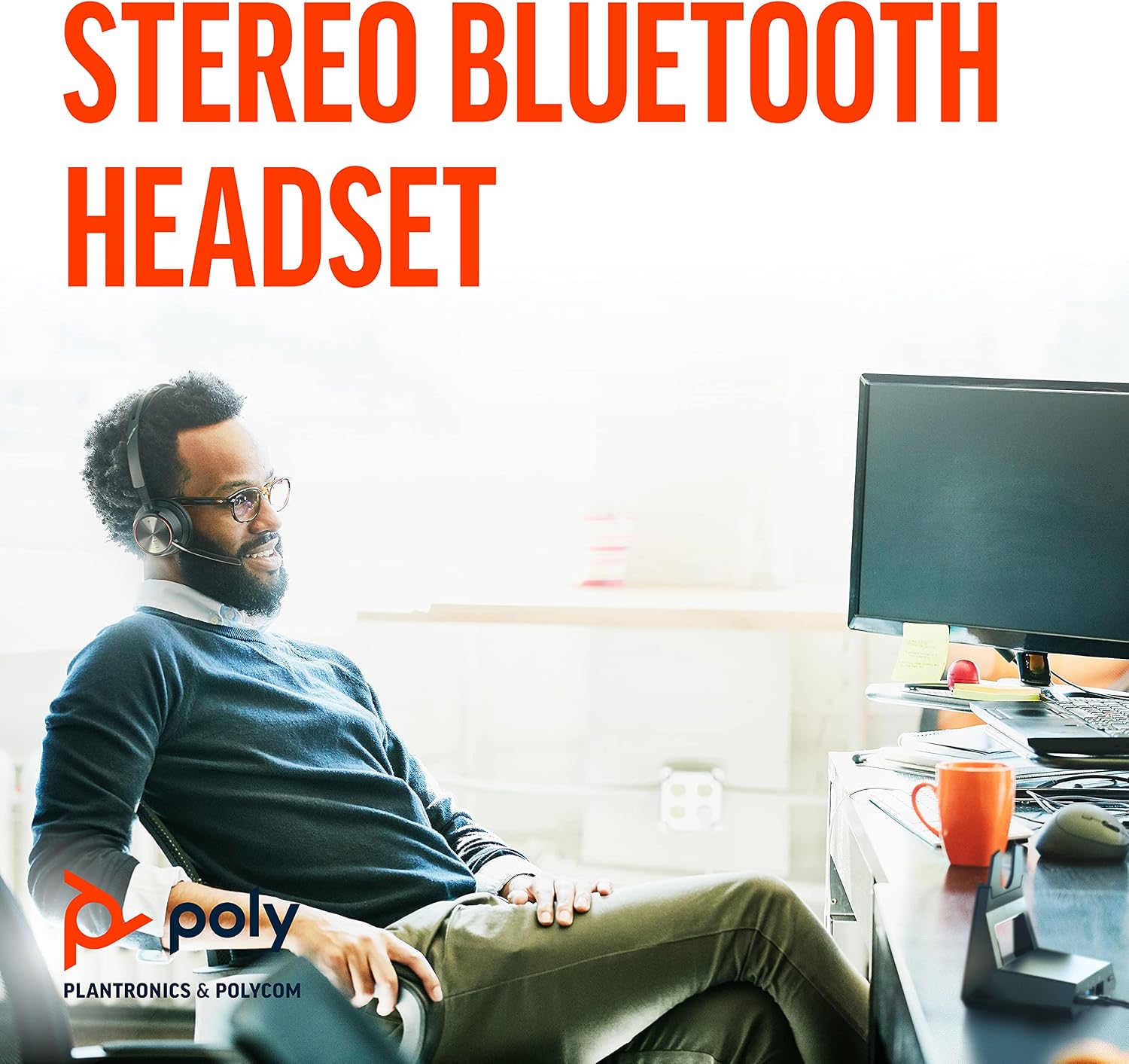 Poly - Voyager Focus 2 Office USB-A (Plantronics) - Bluetooth Stereo Headset with Boom Mic - USB-A PC/Mac/Desk Phone Compatible - Active Noise Canceling - Works with Teams (Certified), Zoom & More