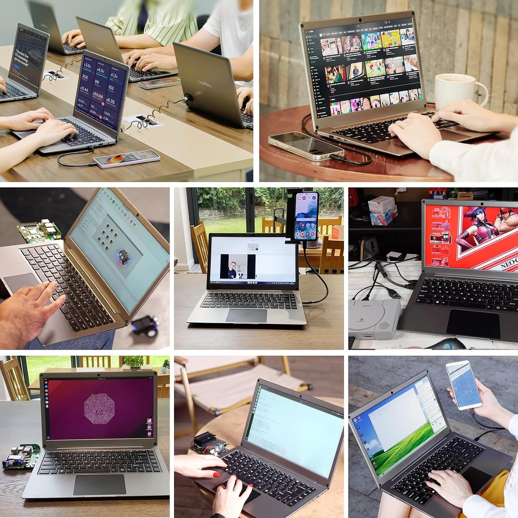 ELECROW 15.6 Inch Portable Monitor with Keyboard, Lapdock 1080P FHD IPS Display with Built-in Battery, USB C External Computer Monitors Compatible with Raspberry Pi, Phone, Mini PC, Mac, Game Console