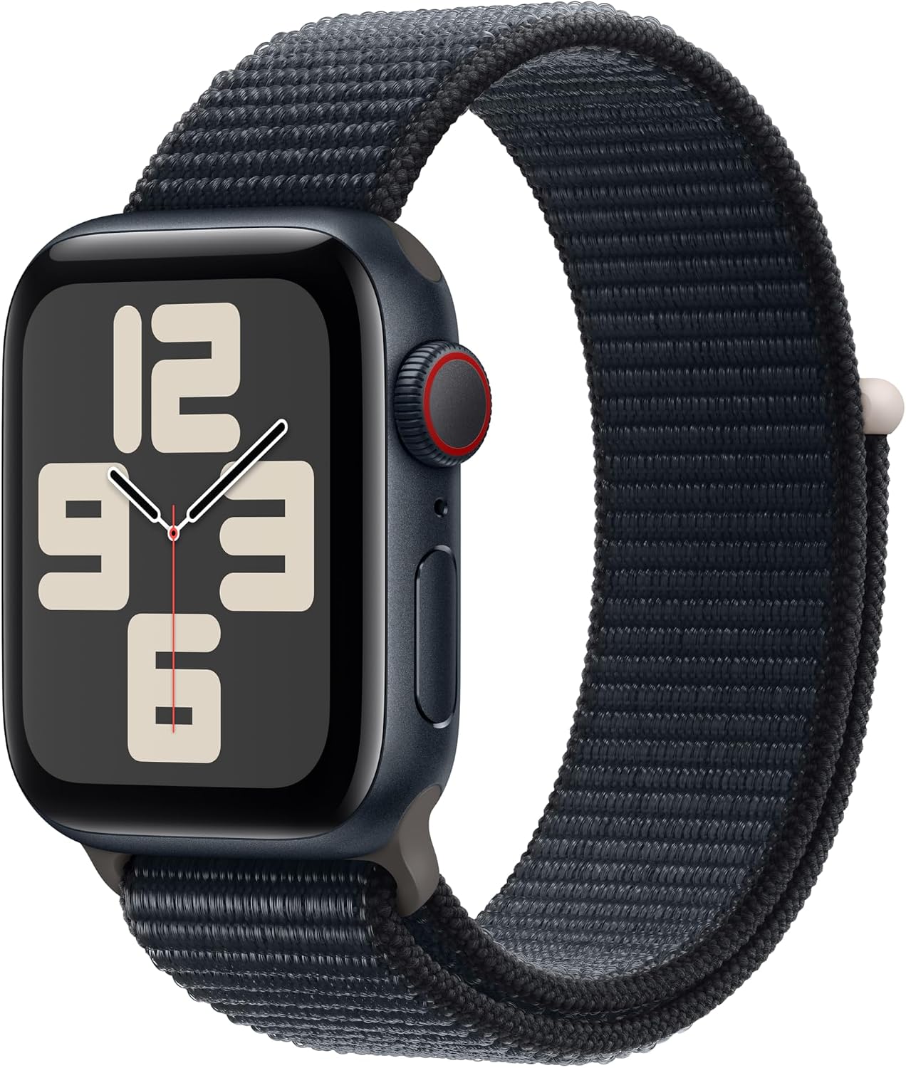 Apple Watch SE 2nd Gen 40mm GPS + Cellular Midnight Aluminum Case - Midnight Sport Loop (Renewed)